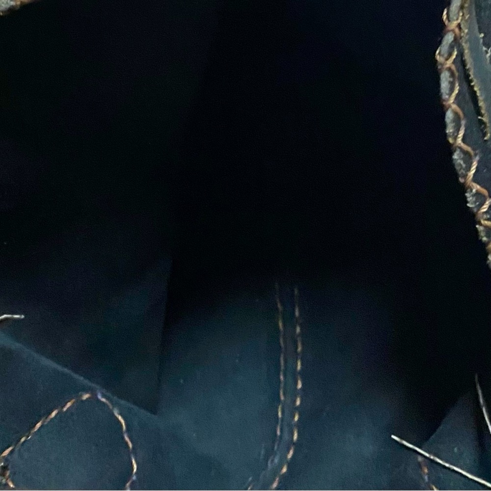 Drawstring Leather Beadwork Boho Backpack Bag - Picture 3 of 3